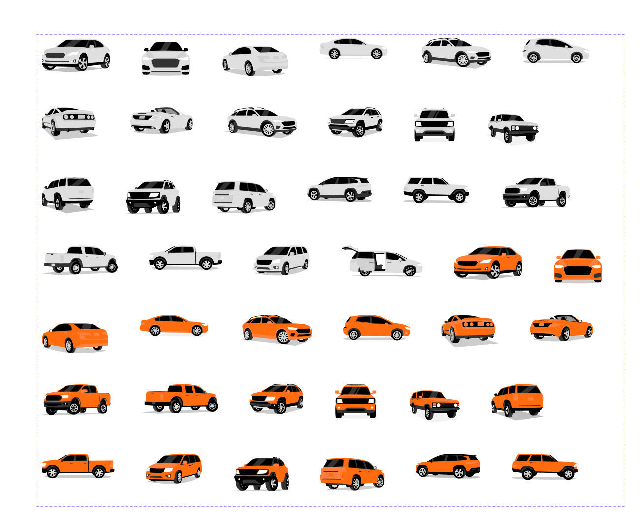 Autotrader Illustration Style Guide — vehicle library page