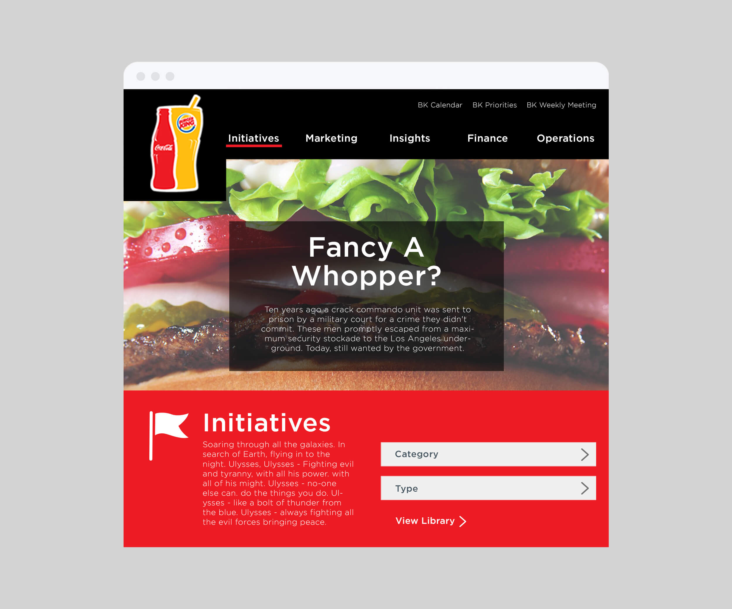 Coca-Cola Burger King website