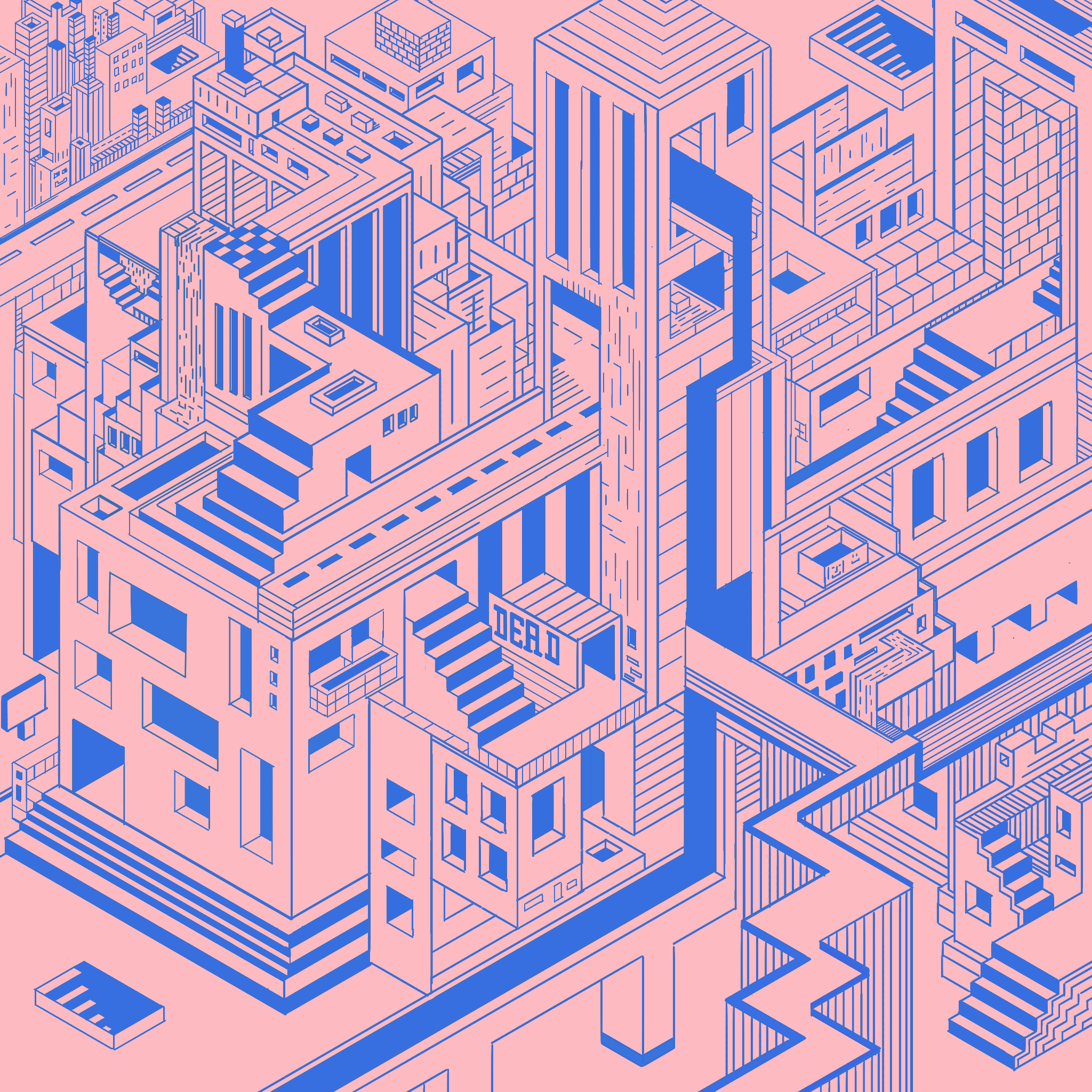 isometric pink world