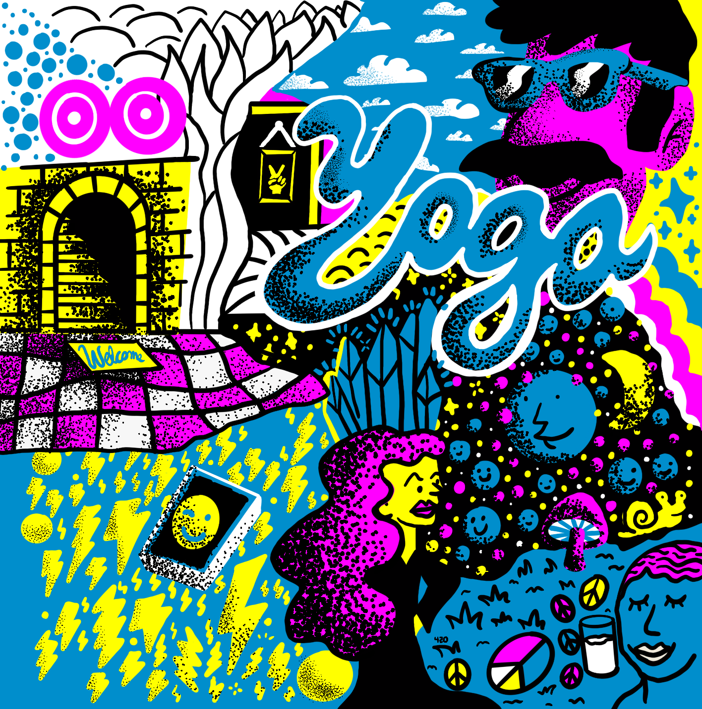 stipple brushes yoga