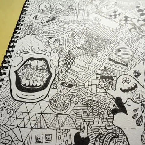 Collection of hand-drawn and digital sketches, illustrations, and doodles