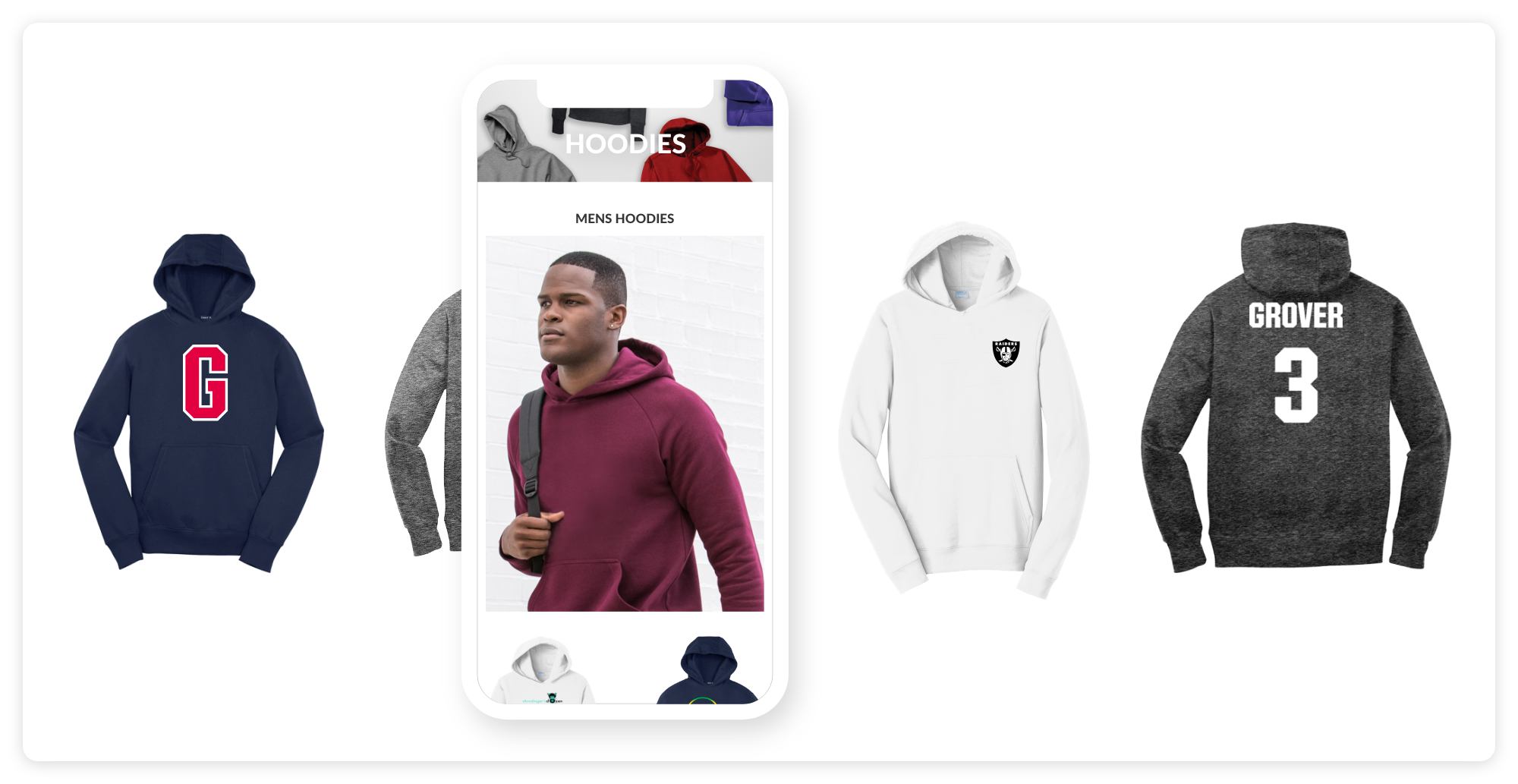 landing page hoodies mobile