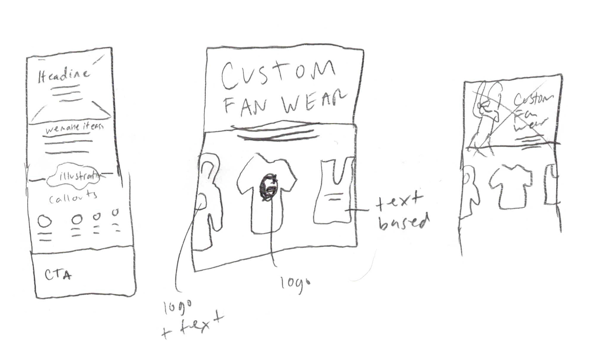 sketches and wireframes