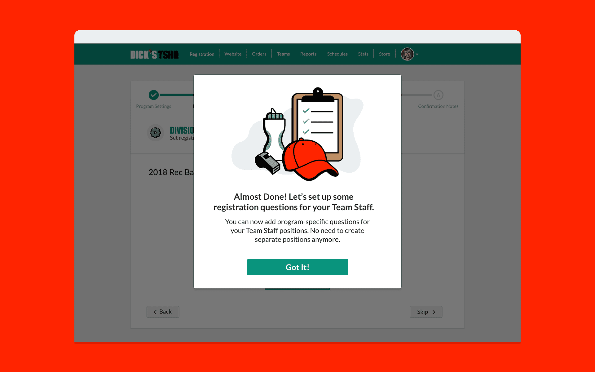 Desktop context screen step 1 briefing users before starting registration